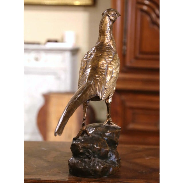 19th Century French Patinated Bronze Pheasant Sculpture Signed j.e. Masson For Sale In Dallas - Image 6 of 12