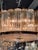 Murano Champagne and Clear Tronchi Glass Drum Chandelier For Sale - Image 4 of 6
