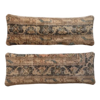 Faded Oushak Rug Pillow Cover 12'' X 36'' - Set of Two For Sale