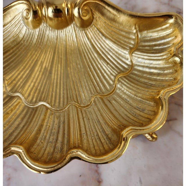 Sherle Wagner Shell W/ Turtle Feet Gilded Soap/Trinket Dish For Sale - Image 13 of 15