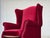Danish Highback Armchair in Red Velour and Ash, 1970s For Sale - Image 16 of 18