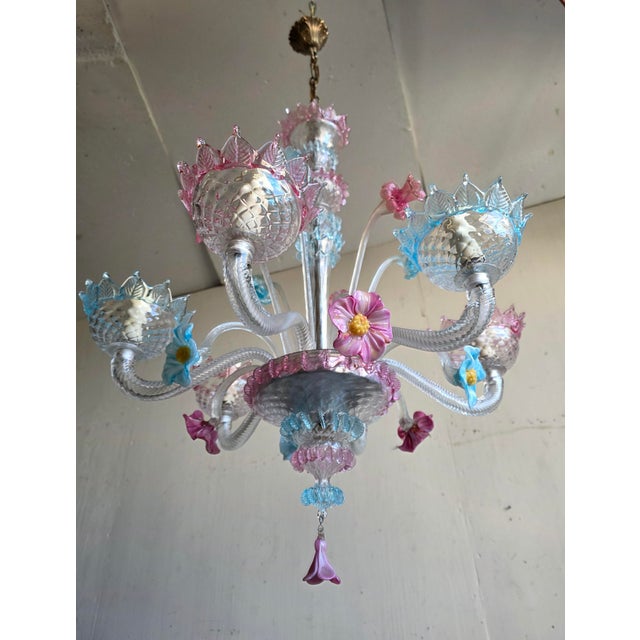 Murano Glass Chandelier, 1950s For Sale - Image 6 of 8