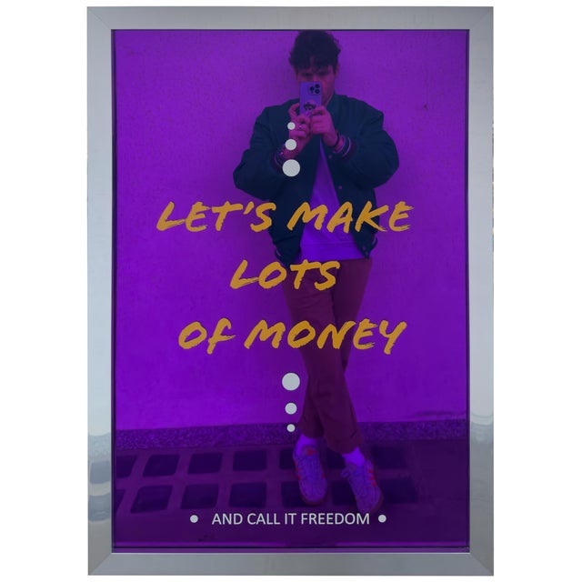 Contemporary Giuseppe Castellano, Reflected Visibility, 2026, Front Laser Engraving on Mirrored Acrylic Glass and Acrylic Painting For Sale - Image 3 of 3