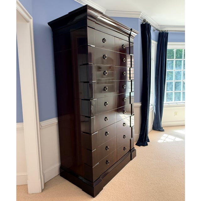 Thomas Pheasant for Baker Flame Mahogany Armoire Impressive in size and impact. Gorgeous wood (so high gloss was hard to...