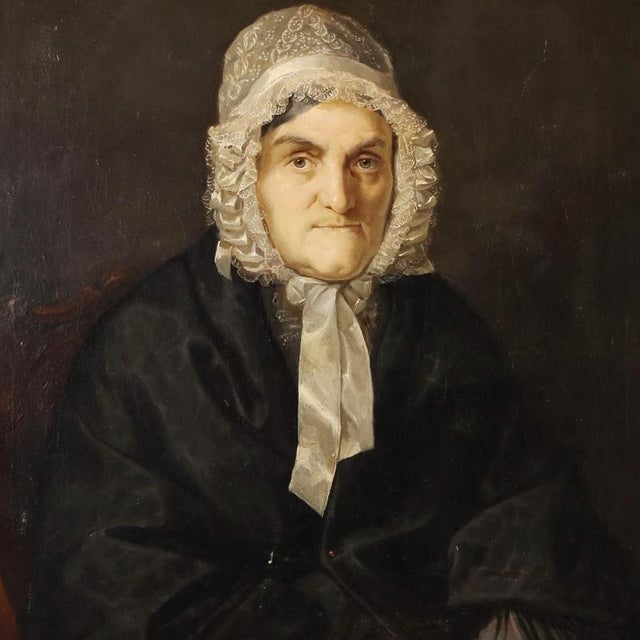 Lombard School Artist, Female Portrait, 19th Century, Oil Painting on Canvas, Framed For Sale - Image 3 of 12