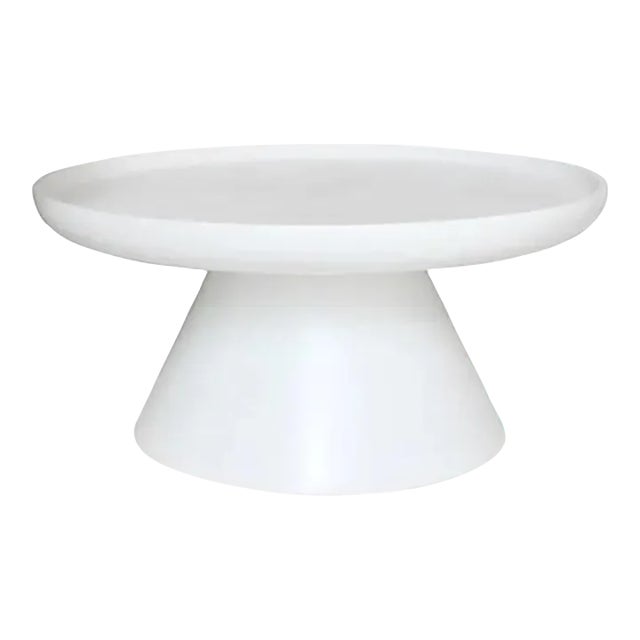 Aria Resin White Round Coffee Table For Sale