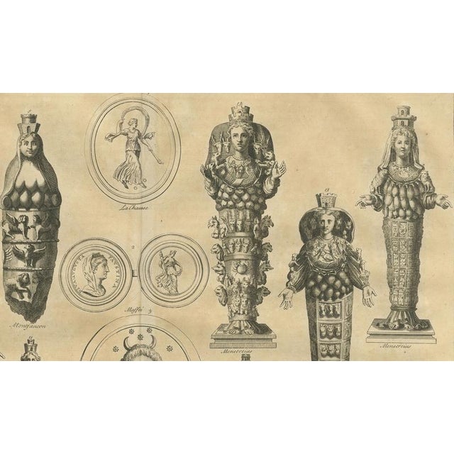 Early 18th Century Bernard de Montfaucon, Roman Ephesian Artemis Statues, 1721, Copper Engraving on Paper For Sale - Image 5 of 9