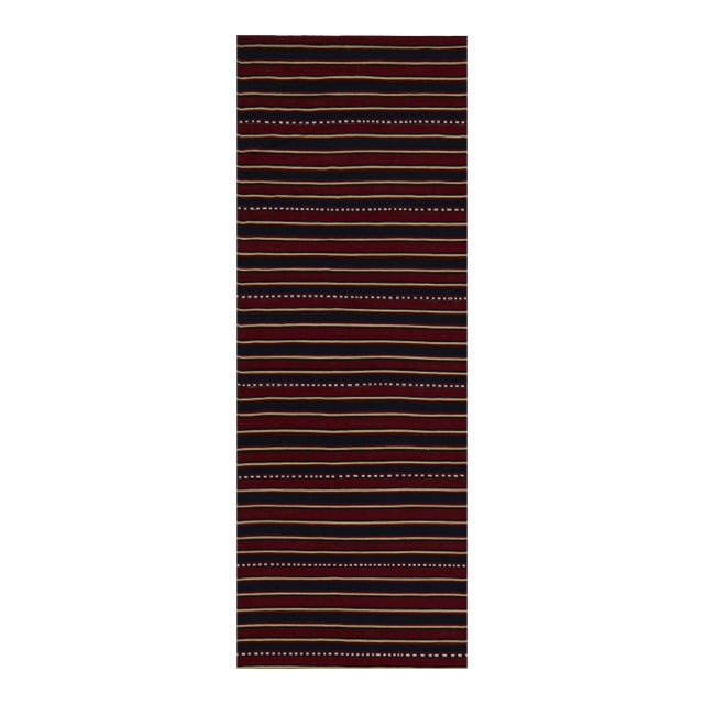 1950s Vintage Afghani Tribal Kilim Rug With Horizontal Stripes - 2'11''x8' For Sale
