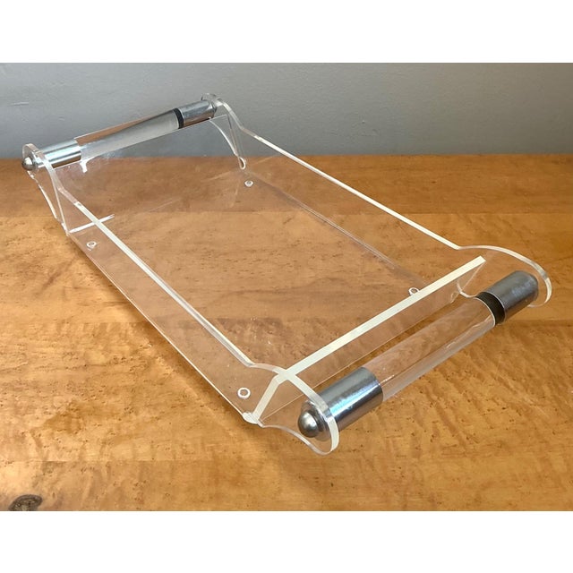 Vintage Lucite and Chrome Tray For Sale - Image 9 of 17