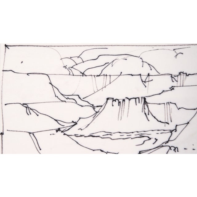 Grand Canyon Plateau - Line Drawing Landscape in Ink on Paper by Laurence Sisson For Sale - Image 4 of 5