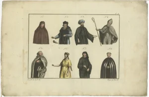 Illustrations of Religious Figures and Turks in the Middle Ages, Prints, Set of 8