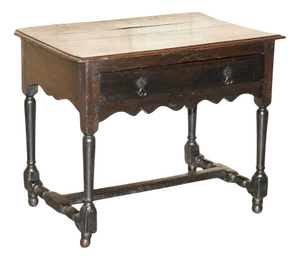 17th Century Antique Charles Ii Flemish Oak Side Table with Single Drawer, 1670