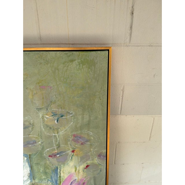 Soicher Marin Peonies & Tulips Giclee Framed. Gold frame, Pastel colors. Original retail $2374. Showroom floor sample.