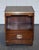Vintage Bevan Funell Military Campaign Nightstand with Leather Top For Sale - Image 3 of 14