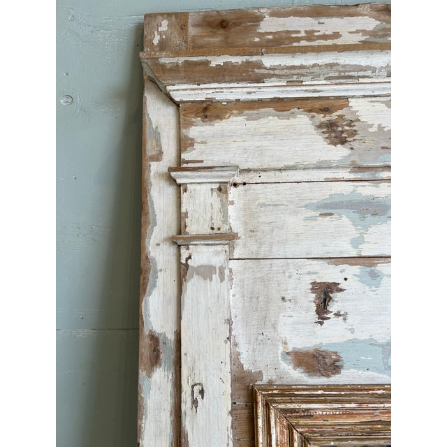 Mid 19th Century 19th Century French Trumeau Wall Mirror With Patina For Sale - Image 5 of 7