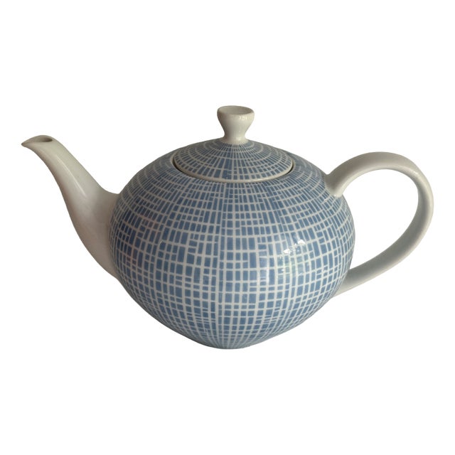 Form 2000 Bastdekor Blau Tea Pot by Heinrich Löffelhardt for Arzberg, 1970s For Sale