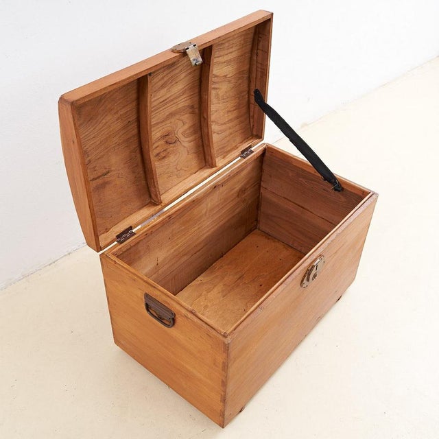 Vintage Wooden Trunk For Sale - Image 4 of 7