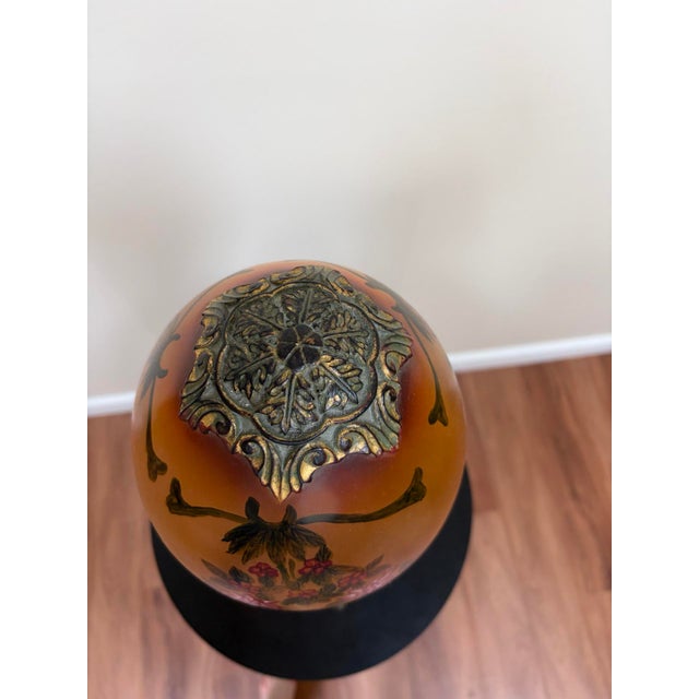 Vintage Hollywood Regency Porcelain Egg Sculpture For Sale - Image 10 of 11