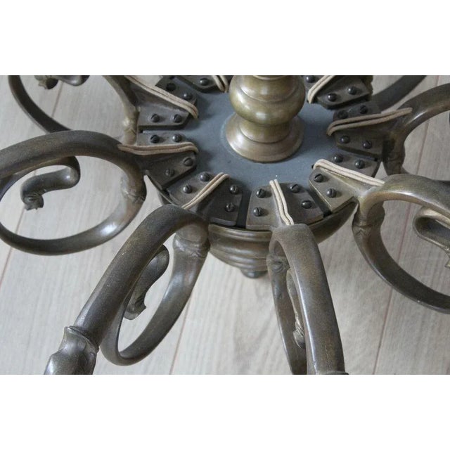 Brown Antique Church Chandelier in Bronze, 1600s For Sale - Image 8 of 9