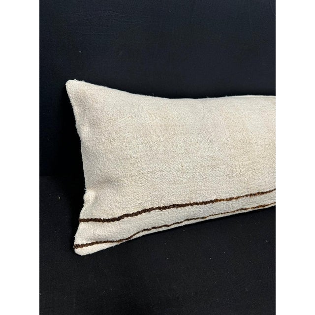 Turkish Hemp Pillow Cushion Natural Beige Brown Cushion Cover 14"x40" #30484 Enhance your home decor with our Kilim Pillow...