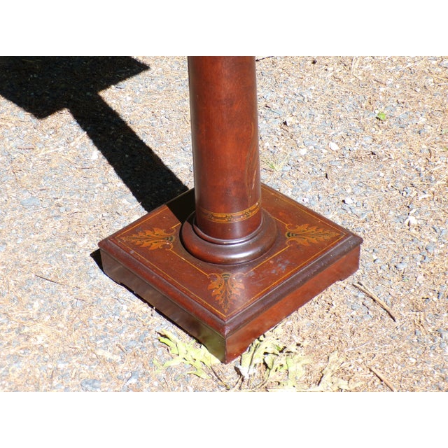 Antique Art Nouveau Mahogany Pedestal Plant Bust Stand For Sale - Image 10 of 18