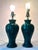 Emerald Emerald-Green Ribbed Ceramic Lamps, Pair For Sale - Image 8 of 11