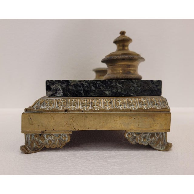 Napoleon III Desktop Set in Marble and Bronze, France, 1800s For Sale - Image 17 of 18