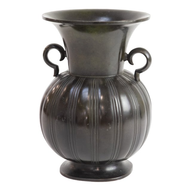 Danish Art Deco Vase in Disko Metal by Just Andersen, 1930s For Sale