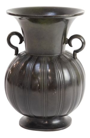 Danish Art Deco Vase in Disko Metal by Just Andersen, 1930s