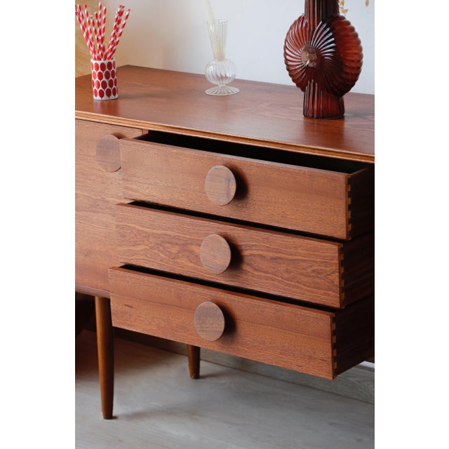 1960s Small Scandinavian Style Sideboard from Sapele, 1960s For Sale - Image 5 of 18