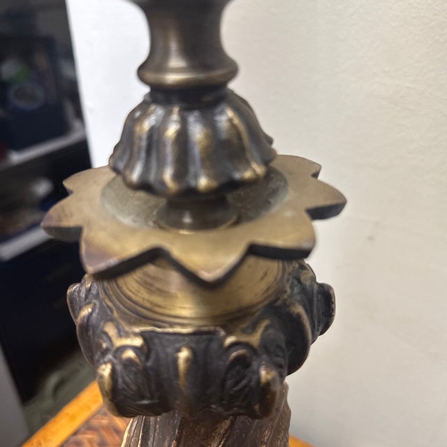 Vintage Carved Wood Fragment Table Lamp by John Richard For Sale In Orlando - Image 6 of 8