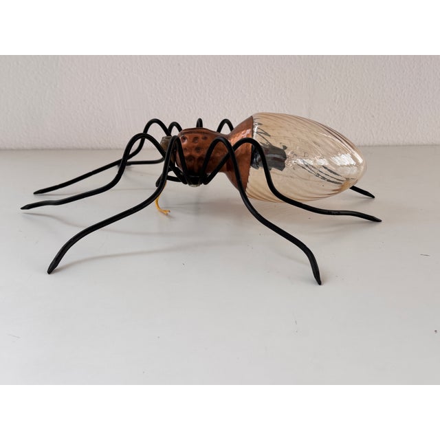 Italian Spider Wall Light Sconce with Yellow Glass Body, 1960s For Sale - Image 3 of 12