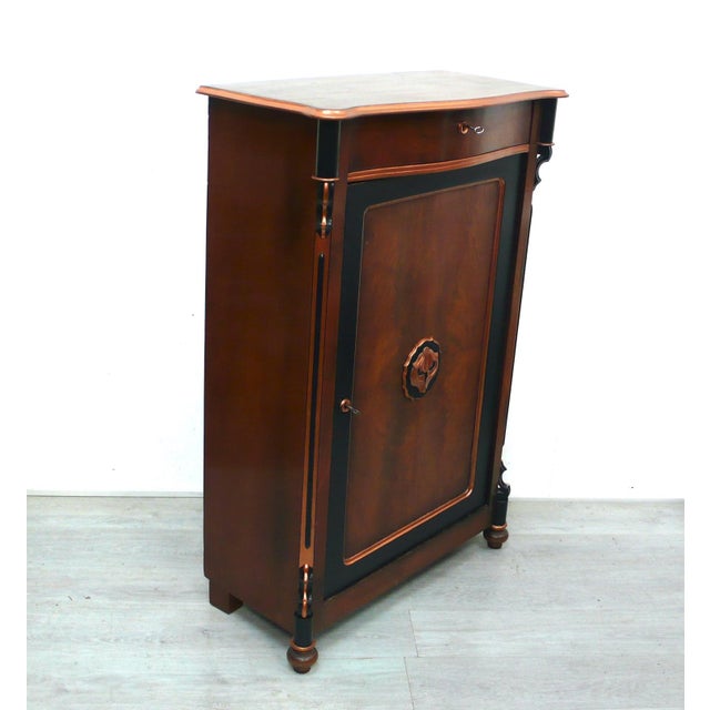 Edwardian Vertiko Tallboy Cabinet in Mahogany and Black, 1890s For Sale - Image 5 of 9