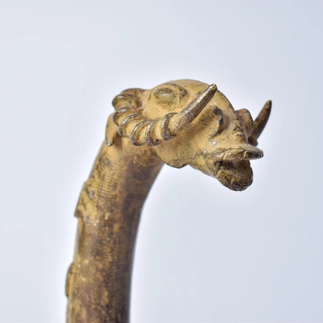 Mid 20th Century Vintage African Metal Pot With Animal Head Burkina Faso For Sale - Image 5 of 13