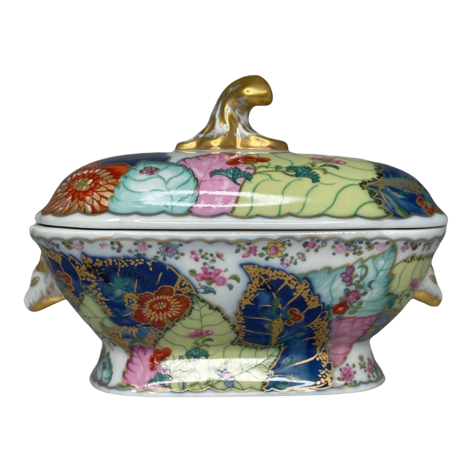 Early 19th Century Small Mottahedah Tobacco Leaf Tureen