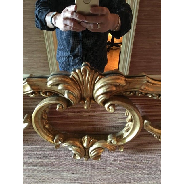 Mid 20th Century Giltwood Mirror Decorated With Scrolls and a Phoenix Finial, 20th Century For Sale - Image 5 of 6