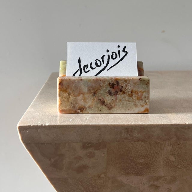 Mid 20th Century Vintage Onyx Cardholder Desk Accessory, 20th Century For Sale - Image 5 of 10