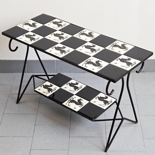 Vintage Ceramic Side Table with Horse Motif, 1950s For Sale - Image 15 of 15