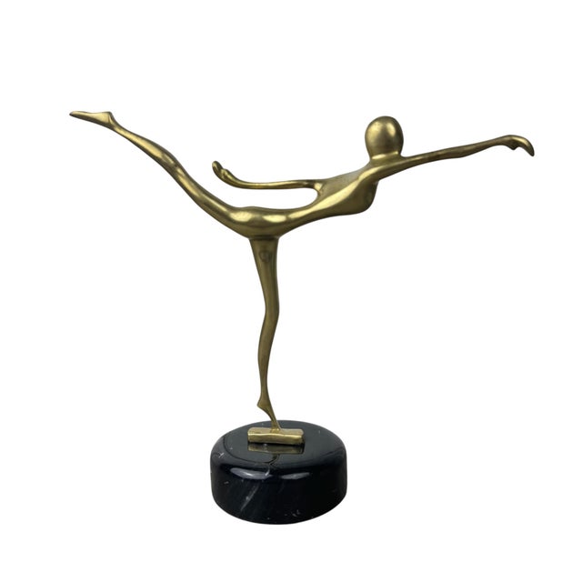 1960s Vintage Brass Arabesque Ballerina Dancer For Sale - Image 5 of 11