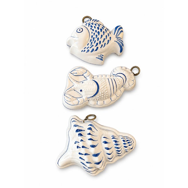 Italian Vintage Italian Bassano Ceramic Sea Plaques Set of 3 For Sale - Image 3 of 9