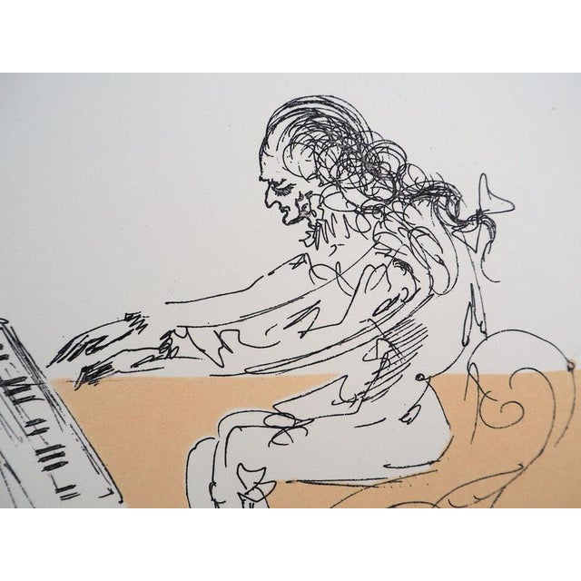 Salvador Dali, Nude, Iberian Landscape, Surrealist Virtuoso and Piano Hair, 1980, Engraving For Sale - Image 3 of 8