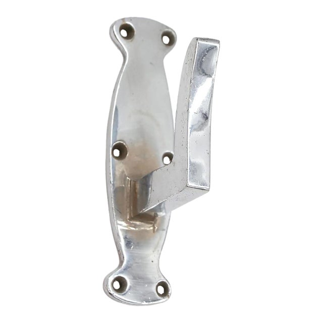 Mid 20th Century Vintage European Chrome Over Cast Brass Bathroom Wall Hook For Sale