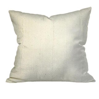African Solid White Mudcloth Pillow For Sale