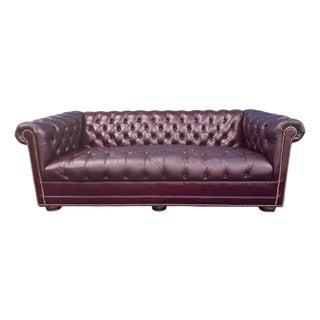 Vintage Leathercraft Tufted Leather Chesterfield Sofa For Sale