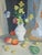 Mid-Century Modern 'Blossoms & Fruit' Vintage Swedish Expressive Still Life Oil Painting, Framed For Sale - Image 10 of 14