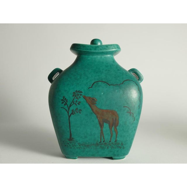 Art Deco Green Lidded Vase by Wilhelm Kåge for Gustavsberg, 1956 For Sale - Image 16 of 18
