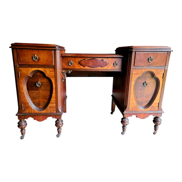 Antique Regency Burl Veneer Marquetry Console Table/ Vanity Chairish