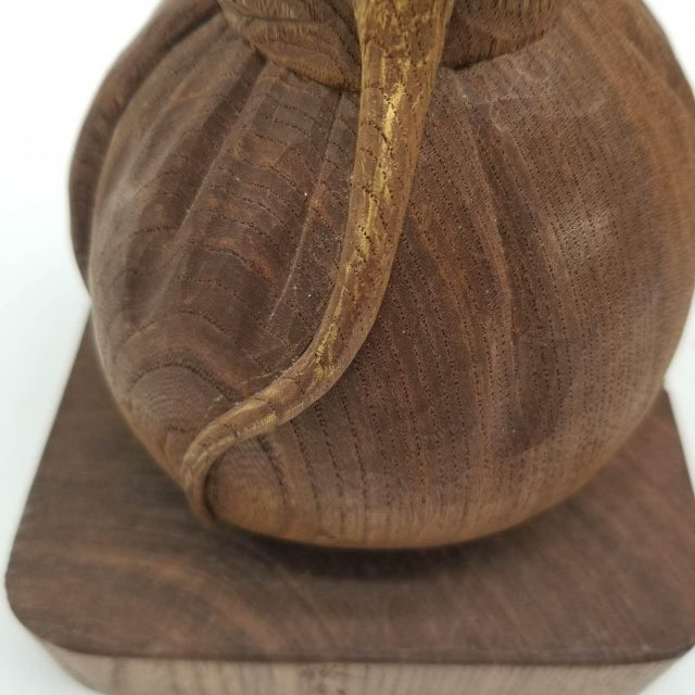 Vintage Japanese Wooden Carving of a Mouse Holding a Chestnut – Folk Art Figurine For Sale - Image 16 of 18