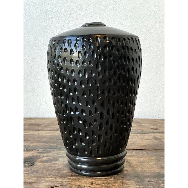 This monumental studio pottery vase is a striking exemplar of Brutalist design, merging organic form with a rigorous...