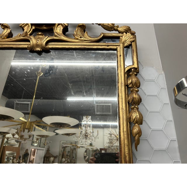 Large 18th Century French Louis XVI Giltwood Mirror For Sale - Image 4 of 11
